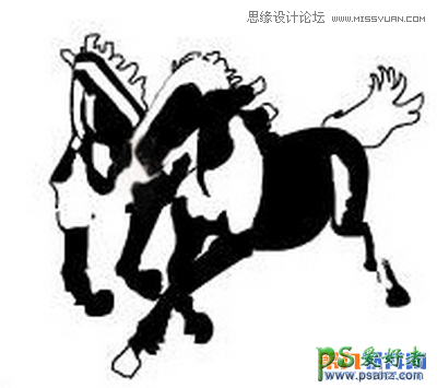 Flash鼠绘教程：学习制作气势磅礴的中国风骏马图，水墨画骏马图