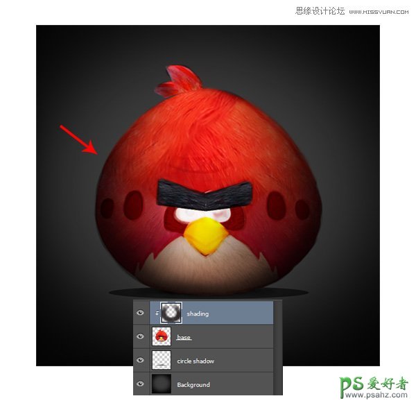 Photoshop手绘愤怒的小鸟素材图片，愤怒的小鸟手绘效果图