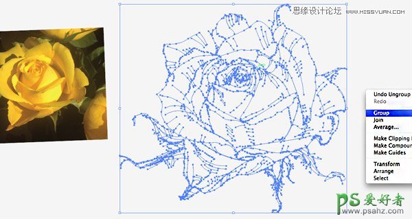 Illustrator手绘抽象艺术效果的玫瑰花，有型有色的玫瑰花插画图