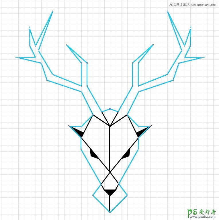 Illustrator创意绘制梅花鹿头标志图像，简约个性的鹿形LOGO教程