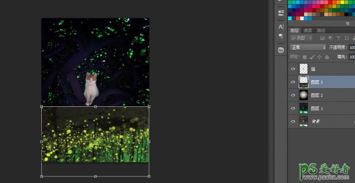 利用PS素材合成处理制作魔幻效果的暗夜猫咪图片，魔幻夜景猫咪效
