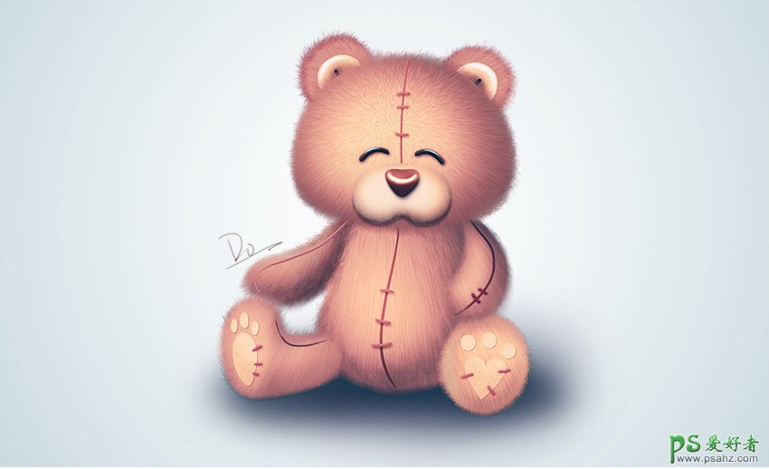 photoshop鼠绘可爱的小熊毛绒玩具-手绘玩具小熊教程