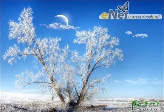PS照片特效制作教程：打造月之仙境梦幻雪景照片