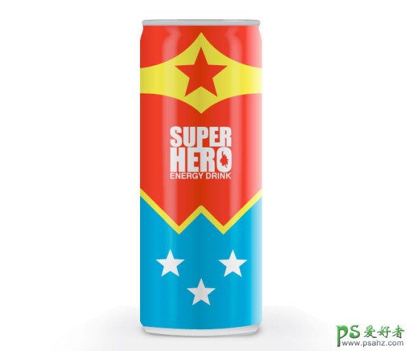 PS饮料瓶设计，饮料瓶包装设计作品欣赏，超级英雄能量饮料包装设