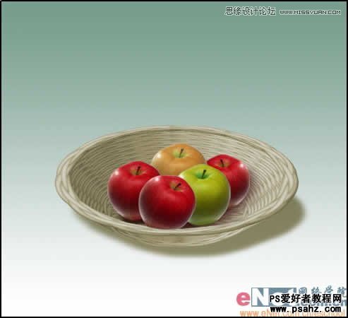 photoshop鼠绘真实的果篮，竹篮。
