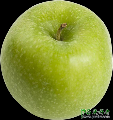 Photoshop创意合成坠入绿色油漆中的青苹果，苹果掉入绿色液体瞬