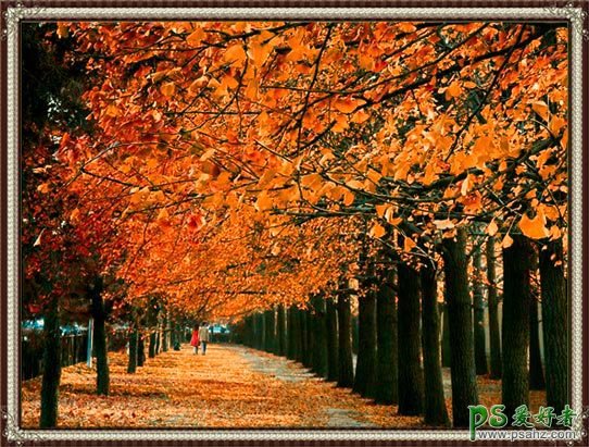 利用photoshop计算及通道调出火红色彩的秋季风景照