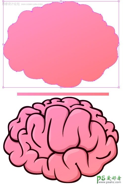 Illustrator手绘教程：学习绘制大脑图标失量图教程-人体大脑失量