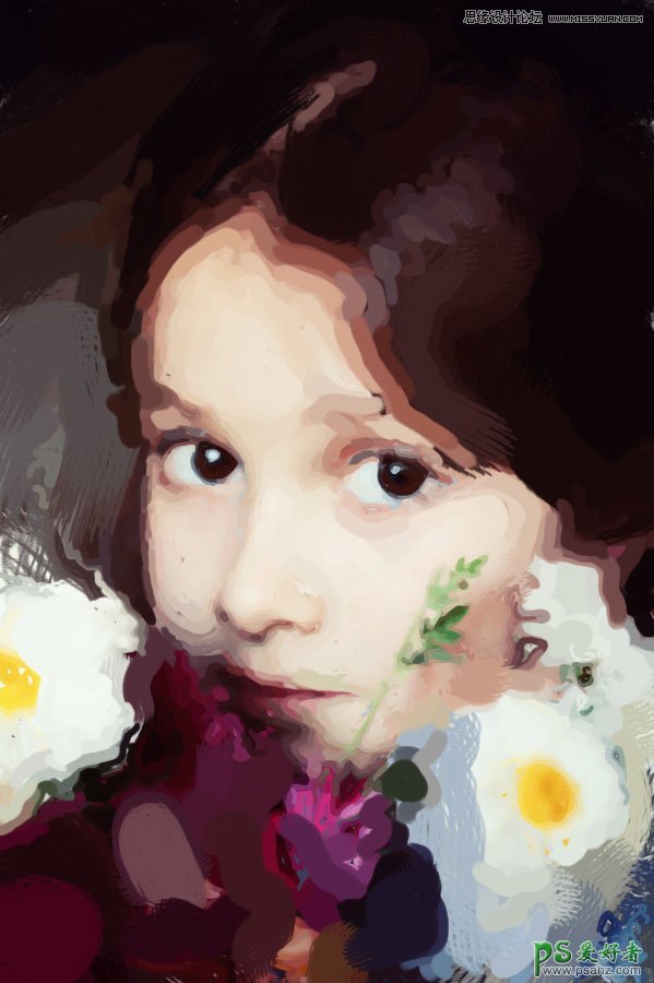 Photoshop给可爱的儿童人像照片制作出个性的油画艺术效果