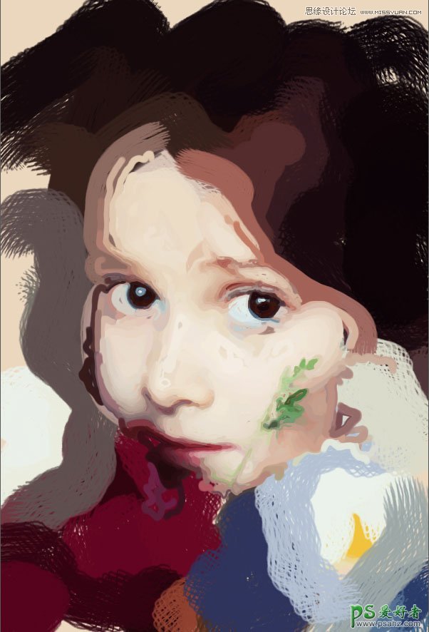 Photoshop给可爱的儿童人像照片制作出个性的油画艺术效果