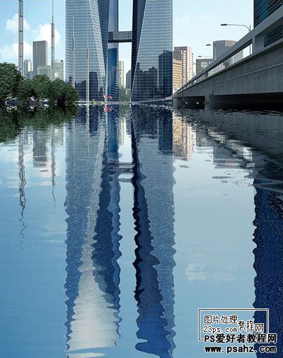 用photoshop给建筑物照片制作出逼真的水中倒影效果