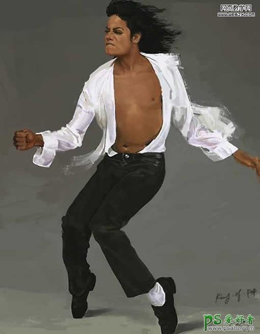 手绘一张人物MJ经典舞步油画 PS鼠绘教程
