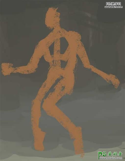 PS鼠绘教程：手绘一张人物MJ经典舞步油画