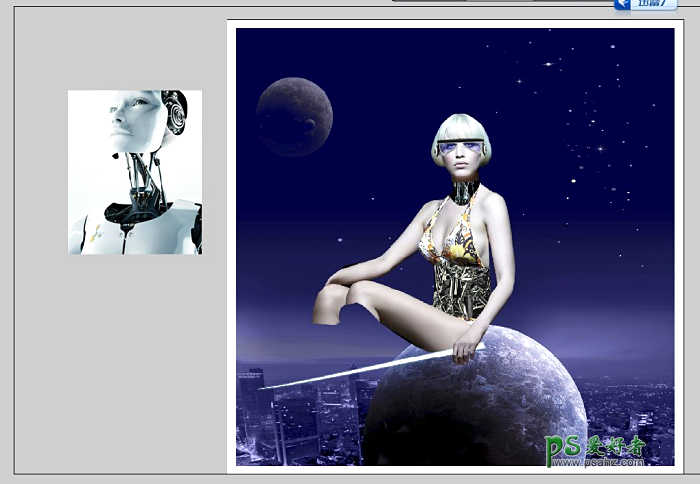 photoshop创意制作科幻机器人美女海报