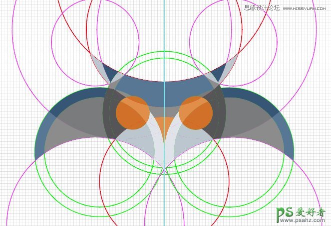 Illustrator头像制作：使用圆形工具制作可爱的猫头鹰形象失量图