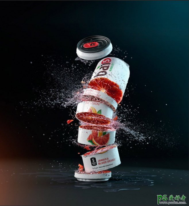 3D立体风格的饮料产品宣传海报，炫酷个性的饮料立体平面广告设计