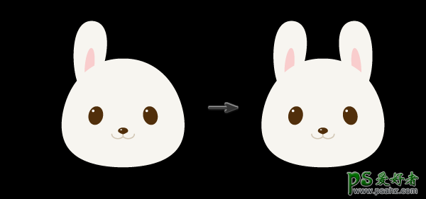 AI鼠绘教程：学习手工绘制小白兔，拿着郁金香的可爱兔子效果图