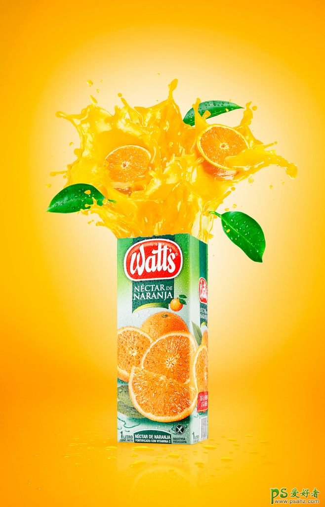果味十足的饮料宣传广告作品。现榨果汁饮料宣传海报设计作品。