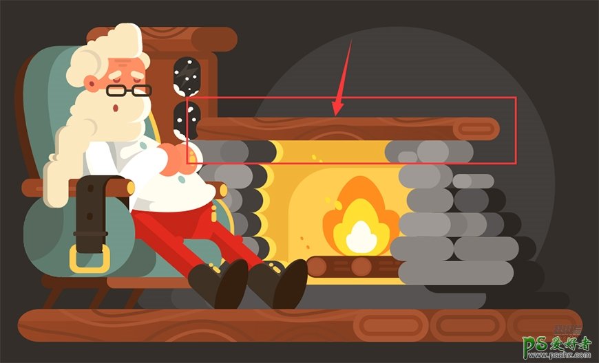 AI插画制作教程：学习绘制简约风格的圣诞节插画，圣诞老人插画。