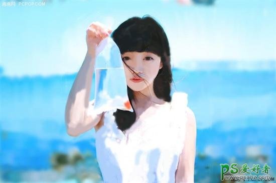 PS女生照片转油画教程：给可爱的未成年女生照片制作成油画效果。