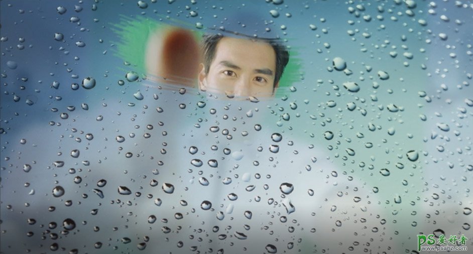利用photoshop合成技术打造雨雾玻璃中的人物影像。