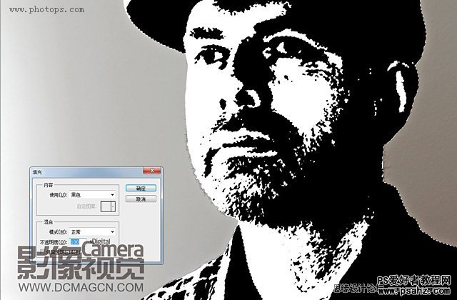 Photoshop设计切格瓦拉经典版画人像效果图教程