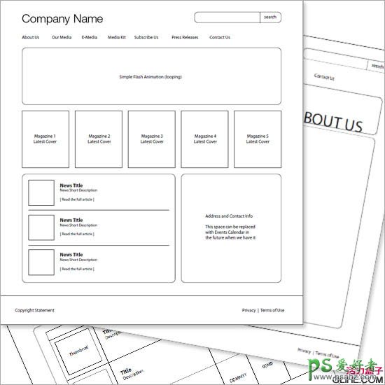 PS网页制作教程：设计个性时尚的杂志类主页