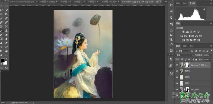 PS美女图片调色教程：学习给古装美女人像图片调出中国风主题色彩