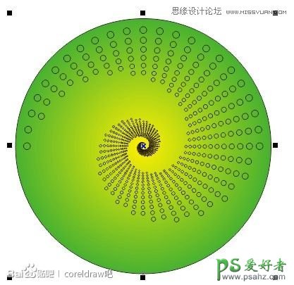 CorelDraw制作漂亮的点状效果螺旋图案，圆点风格的螺旋图案素材