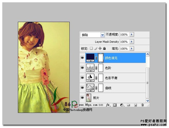 PS日系调色教程实例：给小MM照片调出甜美的日系风格