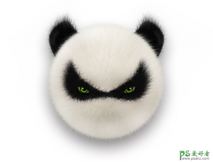 photoshop鼠绘可爱的毛绒效果的熊猫头像