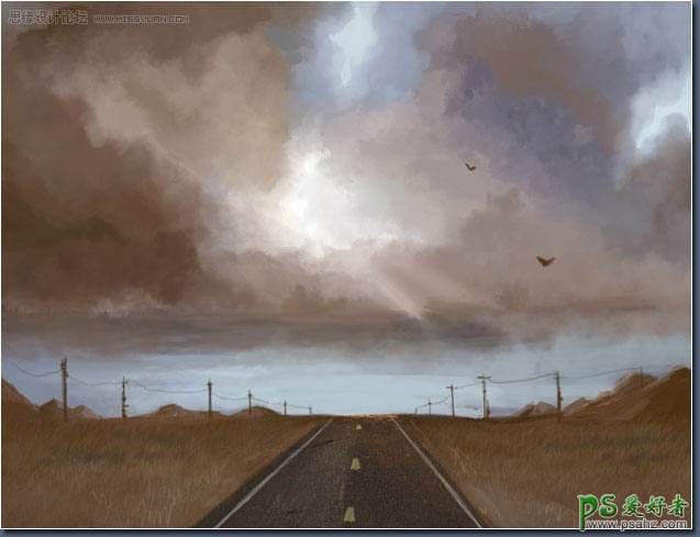 PS鼠绘教程：绘制空旷的高速公路上的场景特效