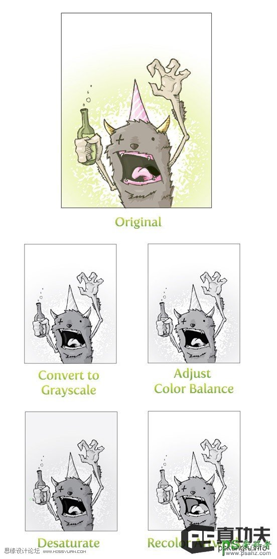Illustrator教程：学习彩色图像转化成灰度图片的方法技巧