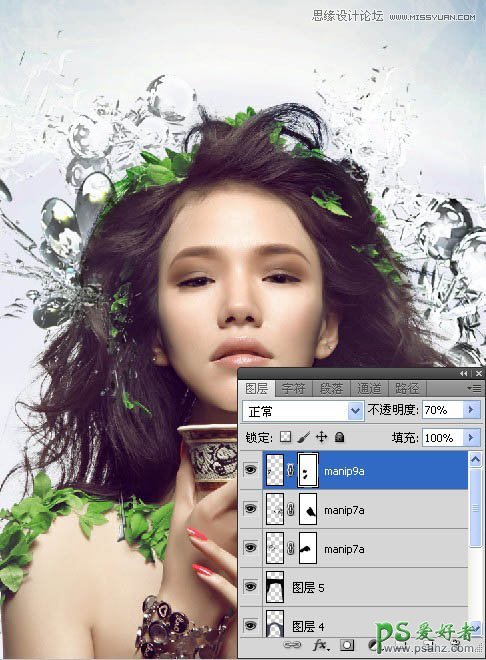 Photoshop创意合成时尚的非主流插画美女形象_潮流插画美女