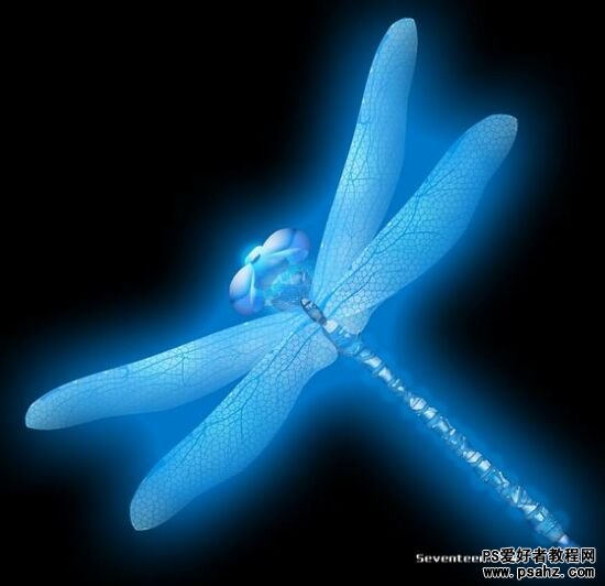 PS实例教程：制作漂亮的夜光效果蜻蜓图片素材