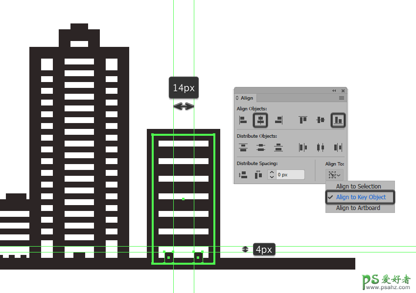 AI手绘插画教程：手工用线条绘制城市建筑插画图片，线描风格城市