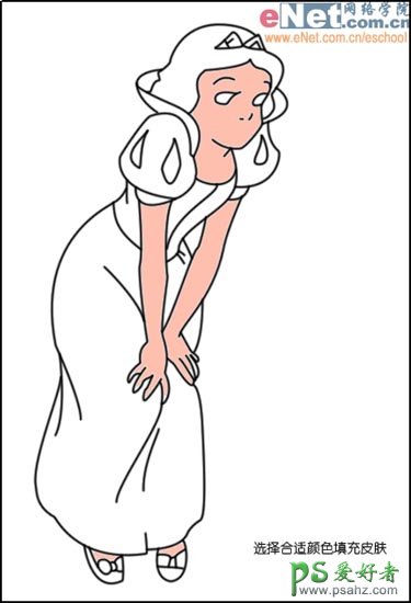 PS鼠绘教程：手绘童话世界里的白雪公主卡通形象