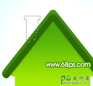 PS手工制作一个可爱的绿色小房子图标