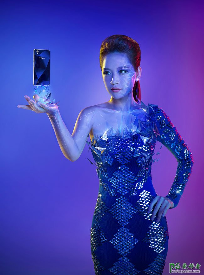 OPPO M5手机宣传广告设计作品，OPPO手机精彩合成设计欣赏