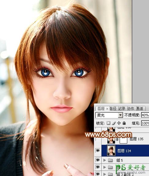 Photoshop把清秀的女孩儿头像照片制作出高清晰质感的芭比效果