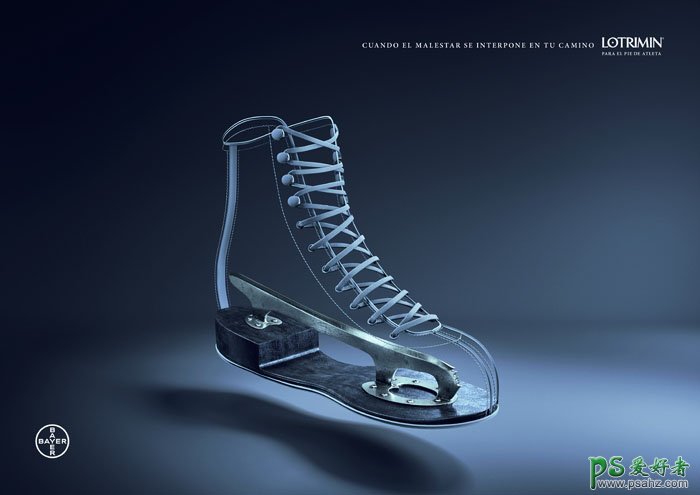 治疗脚癣的创意平面广告设计，一种抗足癣的宣传广告视觉设计作品