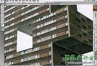 PS照片特效教程：把楼房照片制作成拆开的方块积木效果