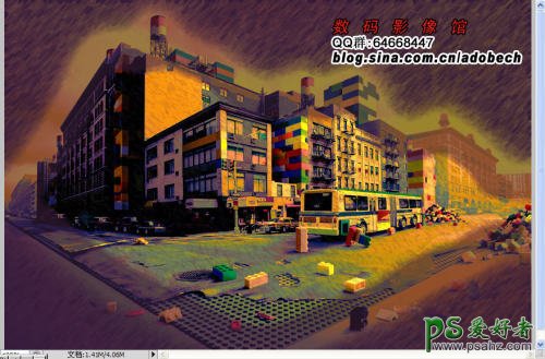 PS数码影像后期处理教程：设计超酷的油画城市街景照