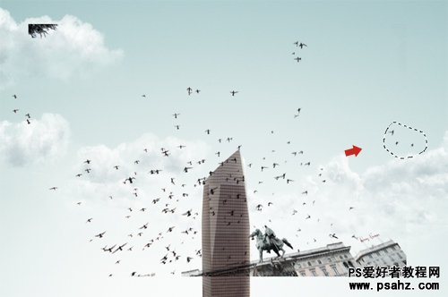 photoshop合成飘浮在空中城市场景特效