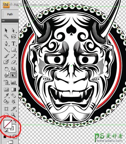 Illustrator插画制作教程：学习手工绘制恶魔的面具插画图腾图案