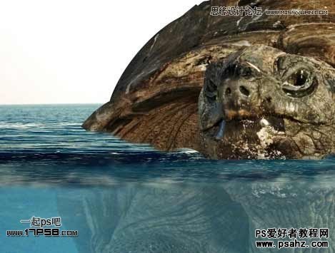 PS图片合成教程：合成一幅乌龟背上的海岛