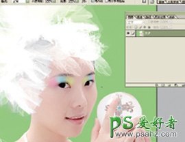 photoshop给时尚MM加上漂亮的头饰和彩妆效果