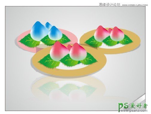 利用CorelDRAW网状填充工具制作漂亮的仙桃失量图片素材