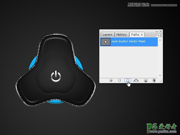 Illustrator按扭绘制教程：手工制作一个高科技电源按钮失量图素