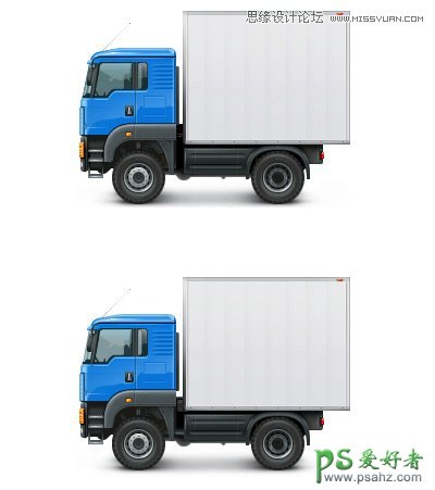 小卡车失量图，量风格的小货车图标 PS鼠绘小货车失量图素材
